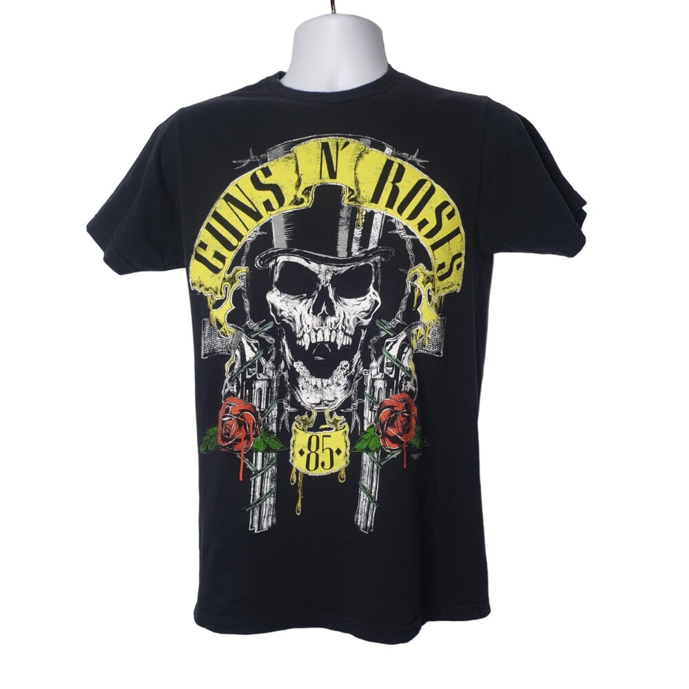 GUNS & ROSES Black T Shirt Size Medium